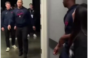 美媒晒视频：泰伦·卢曾撞见保罗在和他的女朋友聊天